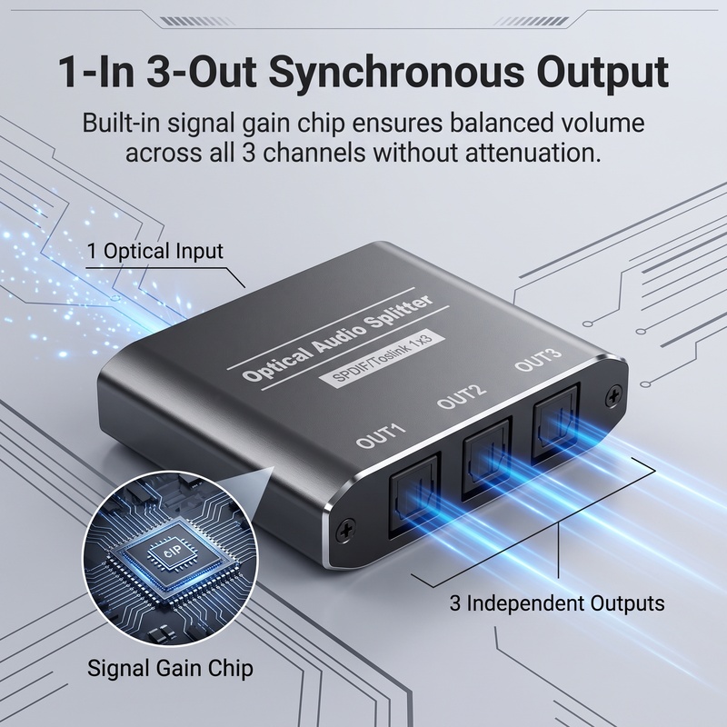 1 Giriş 3 Çıkış Optik Ses Dağı - Surround Sound Decoder incelemesi ve fiyatı